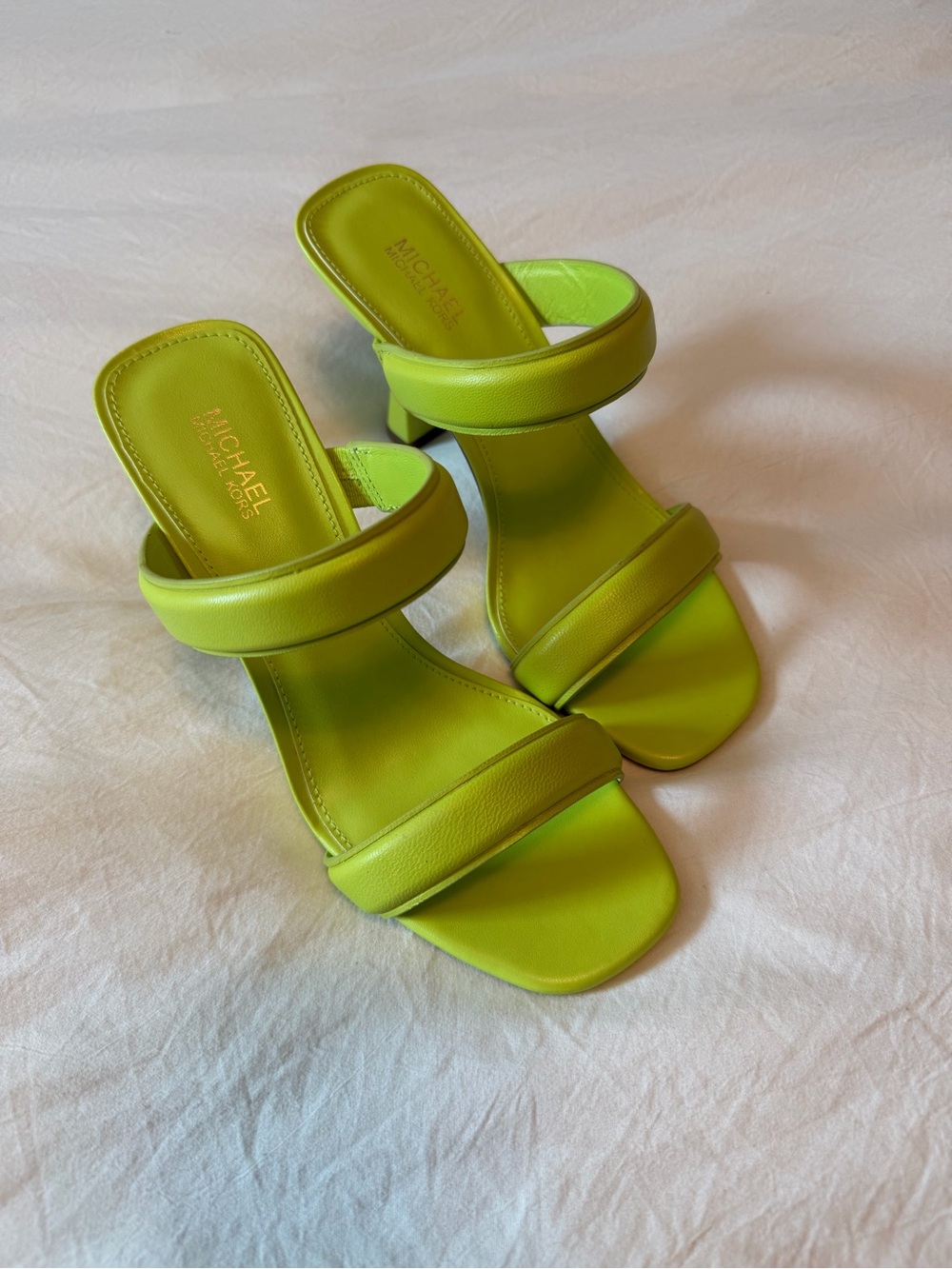 MICHAEL Michael Kors Lime Green Slide Heeled Sandals